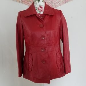 Preston & York Petites Red Lambskin Jacket